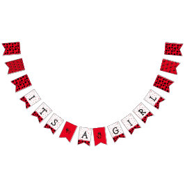 Het is een meisje, rode lieveheersbeestje Baby sho Vlaggetjes