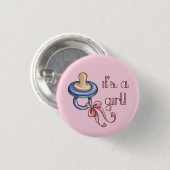 Het is een meisje! ronde button 3,2 cm (Voorkant /achterkant)