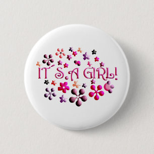 Het is een meisje ronde button 5,7 cm
