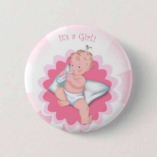 "Het is een meisje!" Ronde Button 5,7 Cm (Voorkant)