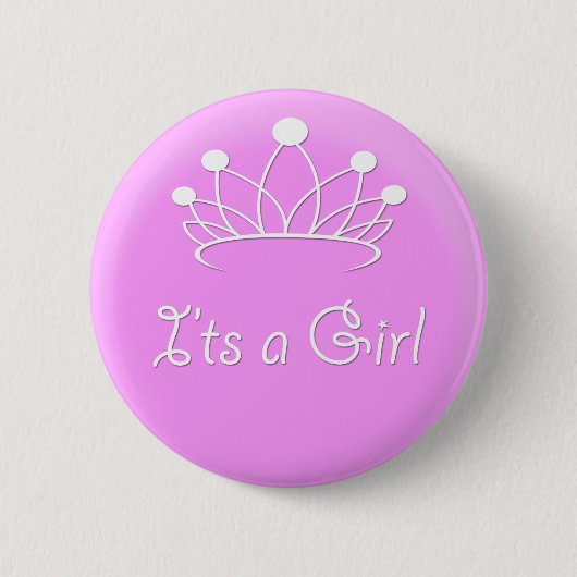 Het is een meisje ronde button 5,7 cm (Voorkant)