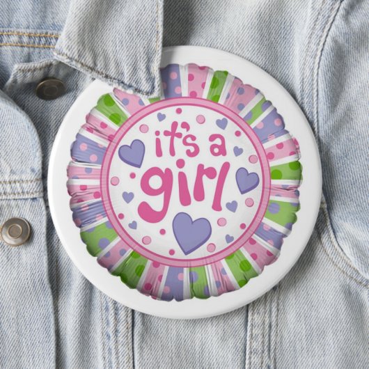 Het is een meisje ronde button 6,0 cm (In situ)