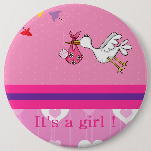 Het is een meisje. ronde button 6,0 cm (Voorkant)