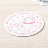Het is een meisje! ronde kartonnen onderzetter (Gebogen)