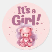 Het is een meisje ronde sticker (Voorkant)