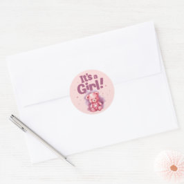 Het is een meisje ronde sticker