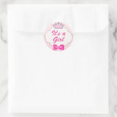 Het is een meisje ronde sticker (Tas)