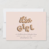 Het is een meisje! Roos goud/PINK Aankondiging (Voorkant)