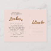 Het is een meisje! Roos goud/ROZE briefkaart. Aankondigingskaart (Achterkant)