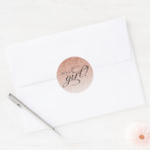 Het is een meisje Roos gouden ombre glitter Ronde Sticker (Envelop)