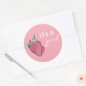 Het is een meisje roze aardbei Sticker (Envelop)