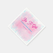 Het is een meisje roze & Aqua Waterverf Baby showe Servet (Hoek)