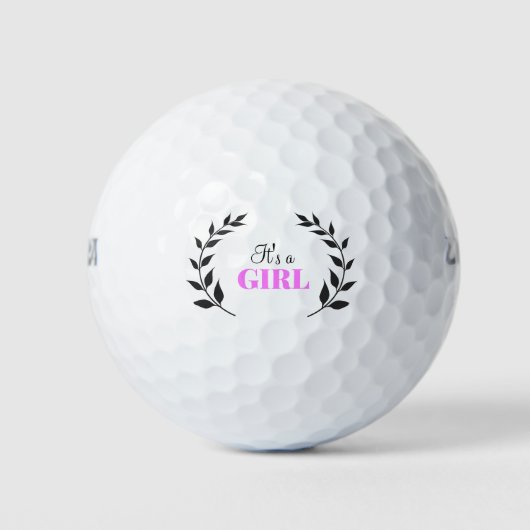 Het is een meisje roze Baby cadeau Golfballen (Voorkant)