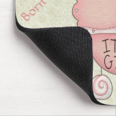 Het is een meisje! Roze Baby Carriage Muismat (Hoek)
