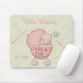 Het is een meisje! Roze Baby Carriage Muismat (Met muis)