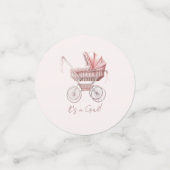 Het is een meisje! Roze Baby Carriage Shower Confetti (Kleine voorkant)