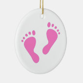 Het is een meisje - Roze Baby Feet Keramisch Ornament (Rechts)