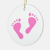 Het is een meisje - Roze Baby Feet Keramisch Ornament (Links)