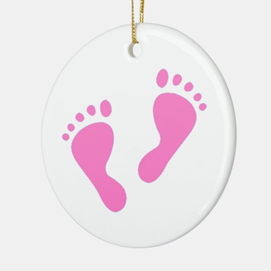 Het is een meisje - Roze Baby Feet Keramisch Ornament (Links)