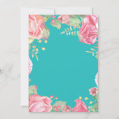 Het is een meisje roze Baby shower Blauwgroen Kaart (Achterkant)