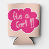 Het is een meisje roze baby shower feest blikjeskoeler (Voorkant)