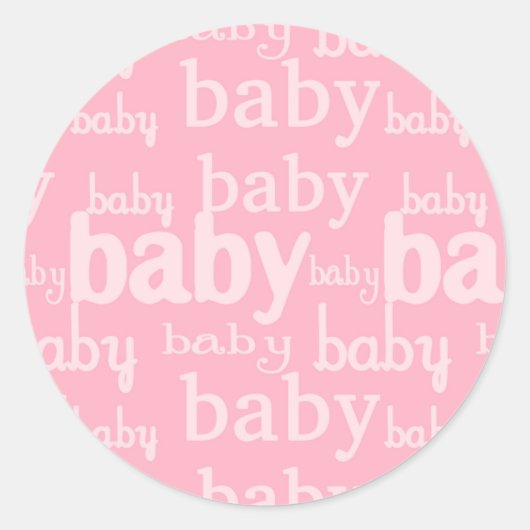 Het is een meisje roze Baby shower feest Ronde Sticker (Voorkant)