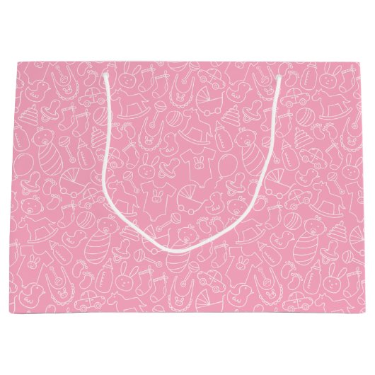 Het is een meisje roze Baby shower Groot Cadeauzakje (Voorkant)