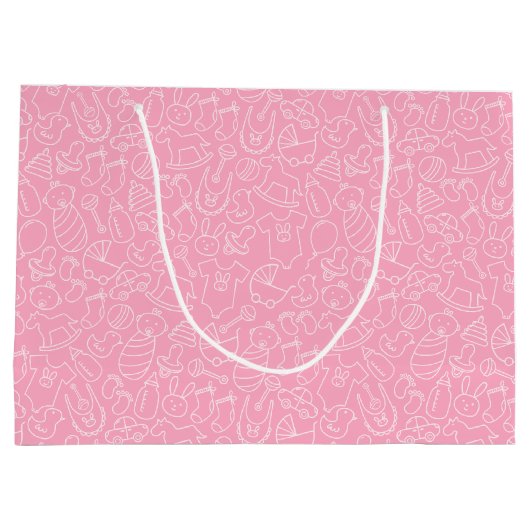 Het is een meisje roze Baby shower Groot Cadeauzakje (Achterkant)