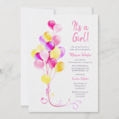 Het is een meisje roze Baby shower Kaart (Voorkant)