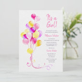 Het is een meisje roze Baby shower Kaart (Staand voorkant)