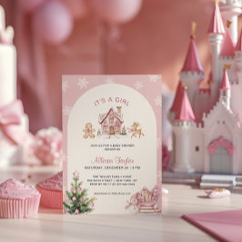 Het is een meisje Roze baby shower Kaart