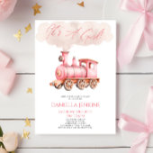 Het is een meisje! Roze  Baby shower Kaart