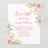 het is een meisje , roze baby shower nodigt uit flyer (Voorkant)