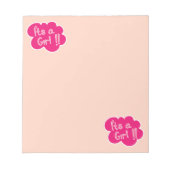 Het is een meisje roze baby shower notitieblok (Voorkant)