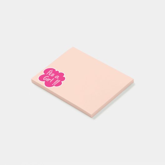 Het is een meisje roze baby shower post-it® notes (Schuin)