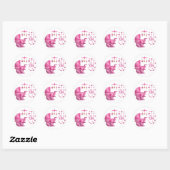 Het is een meisje roze Baby shower Ronde Sticker (Vel)