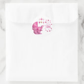 Het is een meisje roze Baby shower Ronde Sticker (Tas)