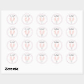 Het is een meisje, roze Baby shower Ronde Sticker (Vel)