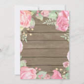 Het is een meisje roze Baby shower Rustic Wood Kaart (Achterkant)