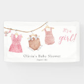 Het is een meisje roze Baby shower Spandoek (Horizontaal)