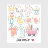 Het is een meisje roze Baby shower Sticker (Vel)