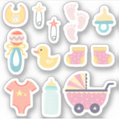 Het is een meisje roze Baby shower Sticker (Voorkant)