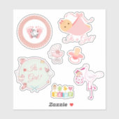 Het is een meisje roze Baby Stickers (Vel)