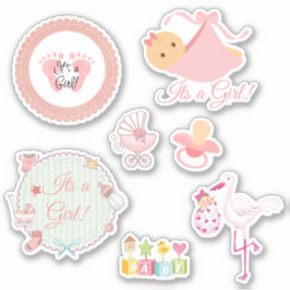 Het is een meisje roze Baby Stickers