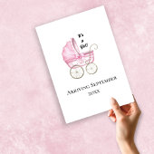 Het is een meisje! Roze Baby Zwangerschapsaankondi Aankondiging