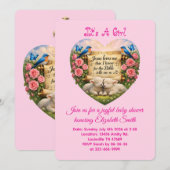 Het is een meisje Roze babyshower uitnodiging (Voorkant / Achterkant)