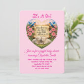 Het is een meisje Roze babyshower uitnodiging (Staand voorkant)