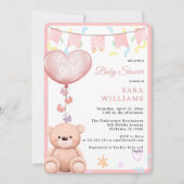 Het is een Meisje Roze ballon CutTeddy Beer baby s Kaart (Voorkant)