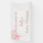 Het is een meisje Roze ballonnen Baby Shower Welko Spandoek (Verticaal)