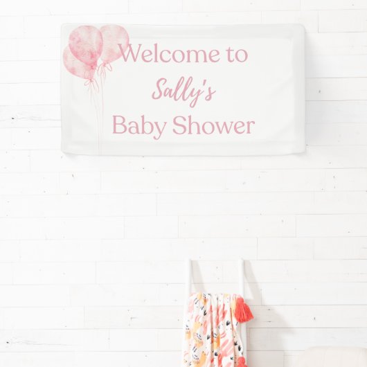 Het is een meisje Roze ballonnen Baby Shower Welko Spandoek (Insitu)